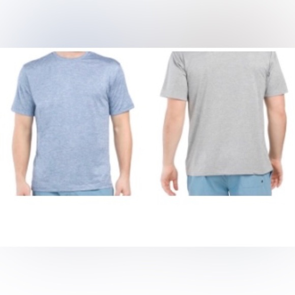 2 Men’s TRUNKS SURF & SWIM Rash Guards, UPF 50 sz M Blue Dusk & Grey Goose NWT